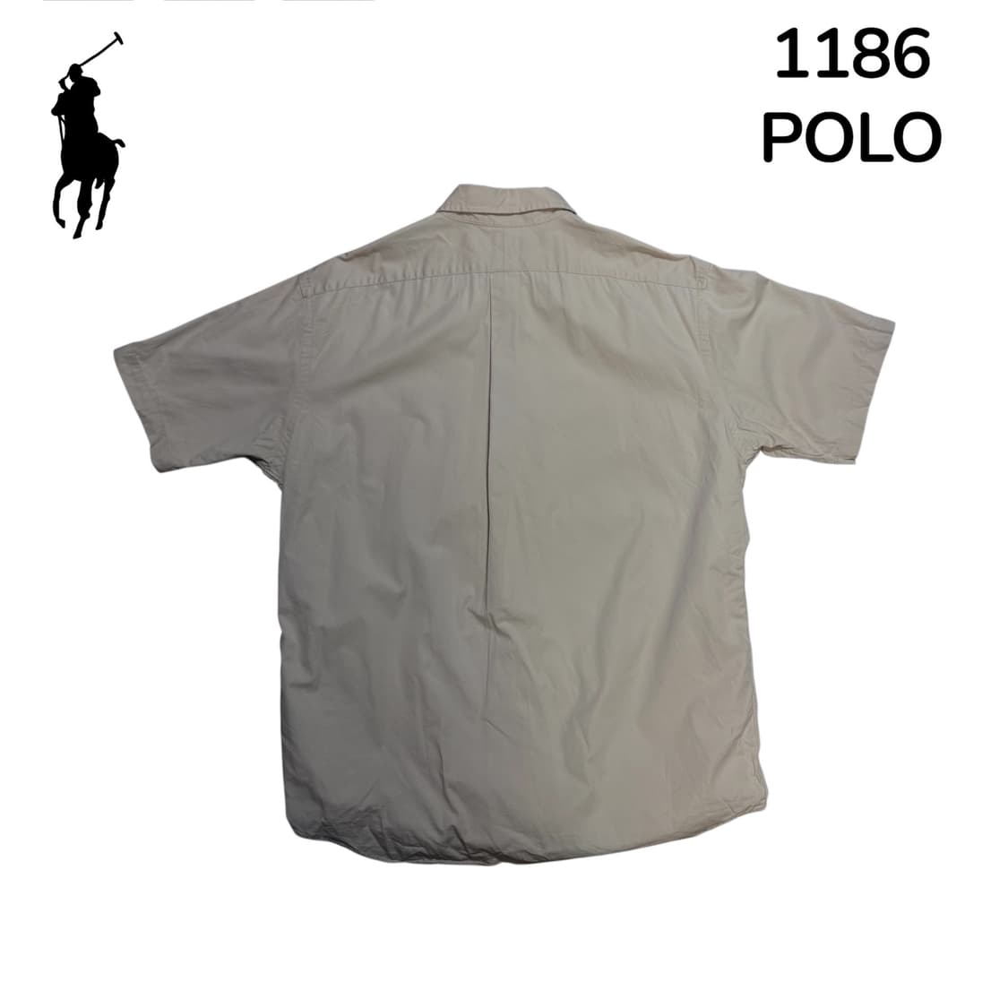 폴로 솔리드 베이지 반팔 셔츠 XL 상품이미지3