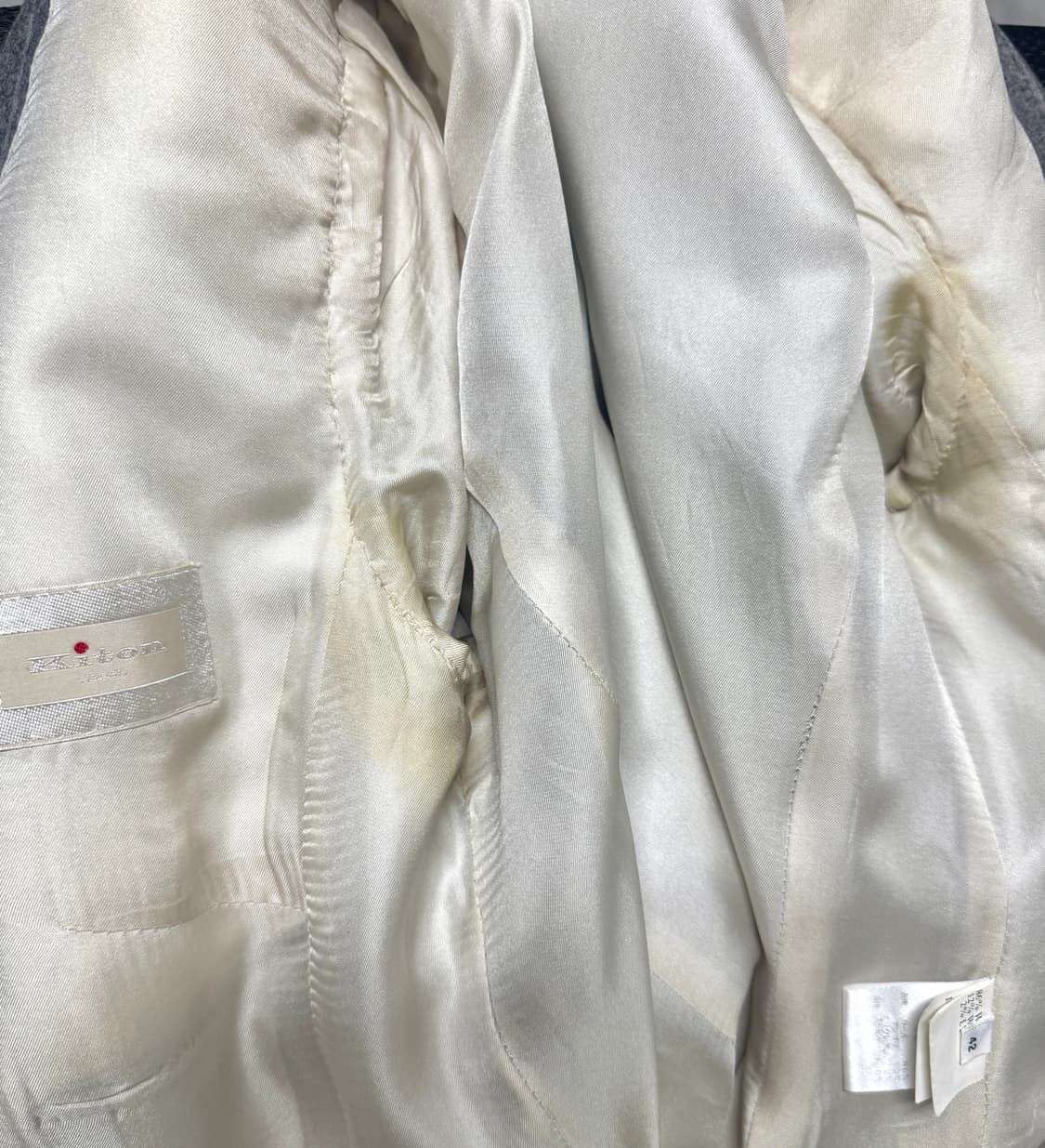 KITON 키톤 여성 원버튼 그레이 스트라이프 울 자켓 42 상품이미지9