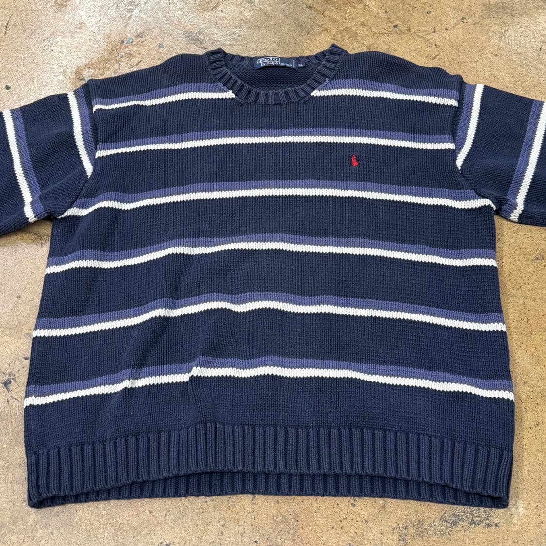 [정품/XL] 폴로 랄프로렌 스트라이프 니트 네이비 b15 상품이미지3