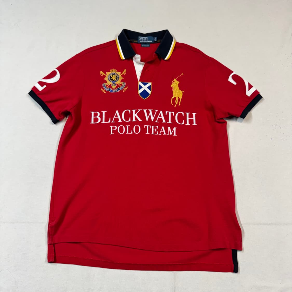 L) 폴로 랄프로렌 블랙와치 골드 빅포니 반팔 카라티 상품이미지1