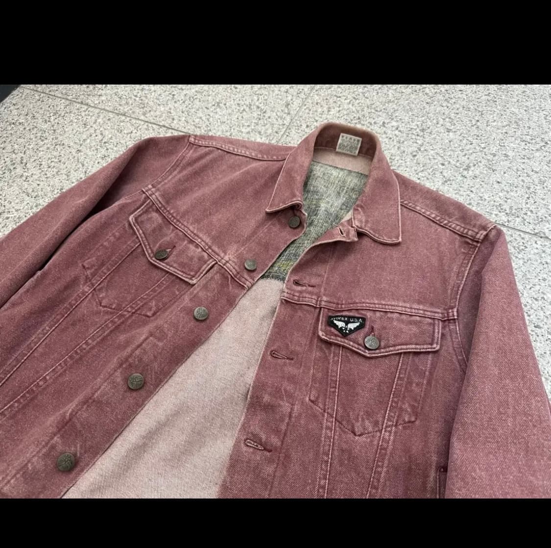 avirex 아비렉스 빈티지 핑크 데님 자켓 상품이미지5