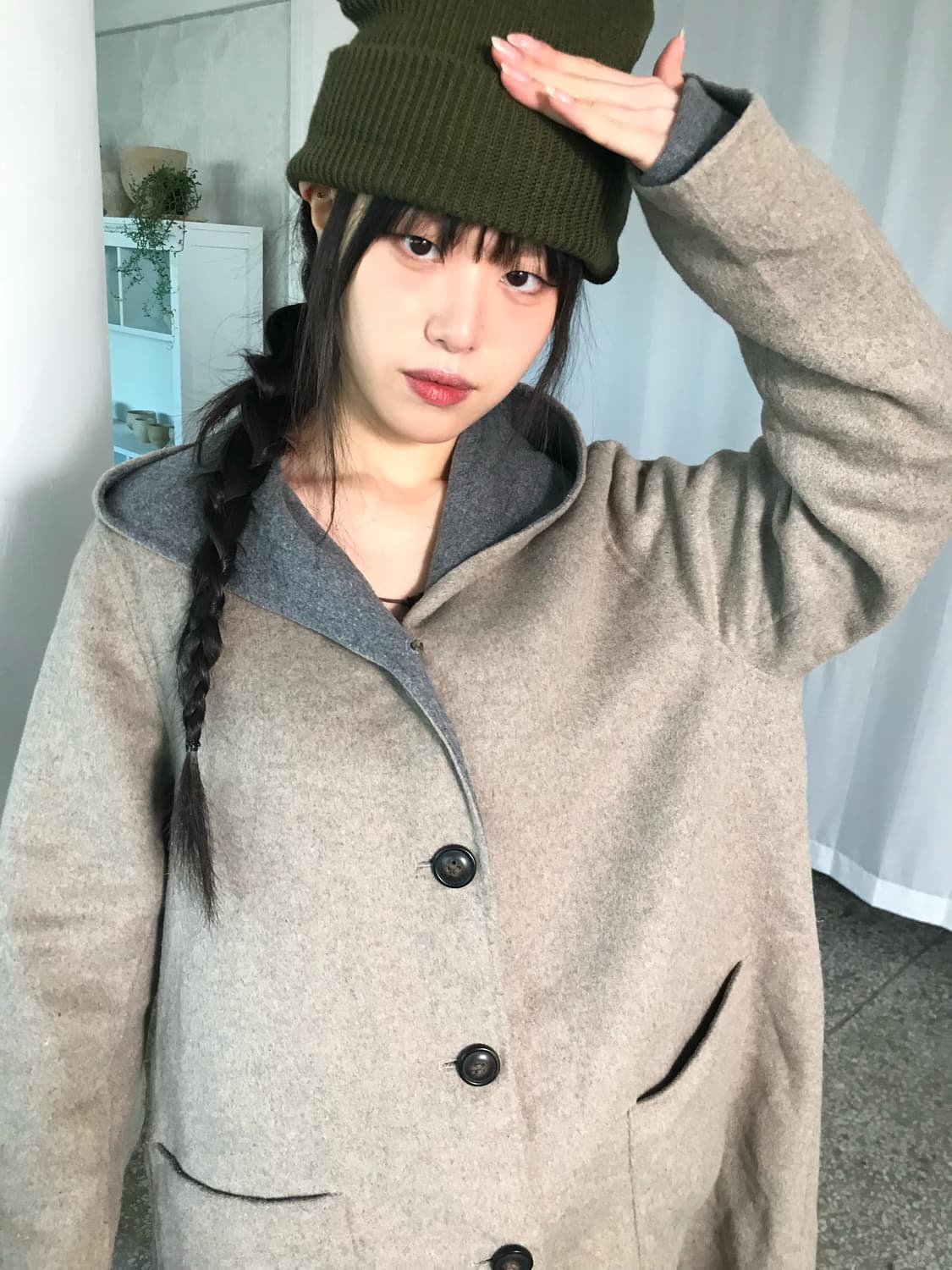 소프트 그레이 리버시블 후드코트 상품이미지1