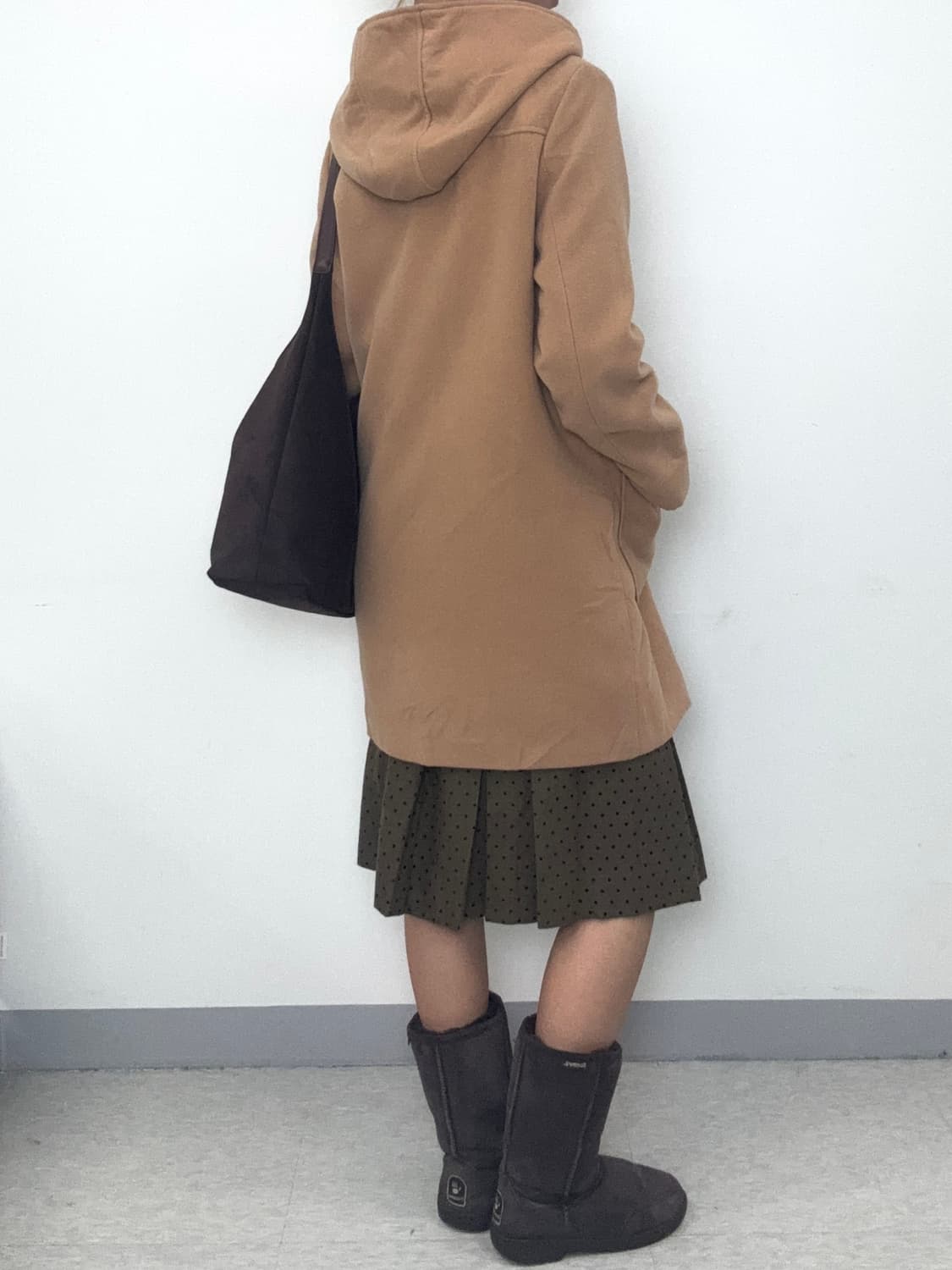 빈티지 베이지 후드 더플 코트 상품이미지7