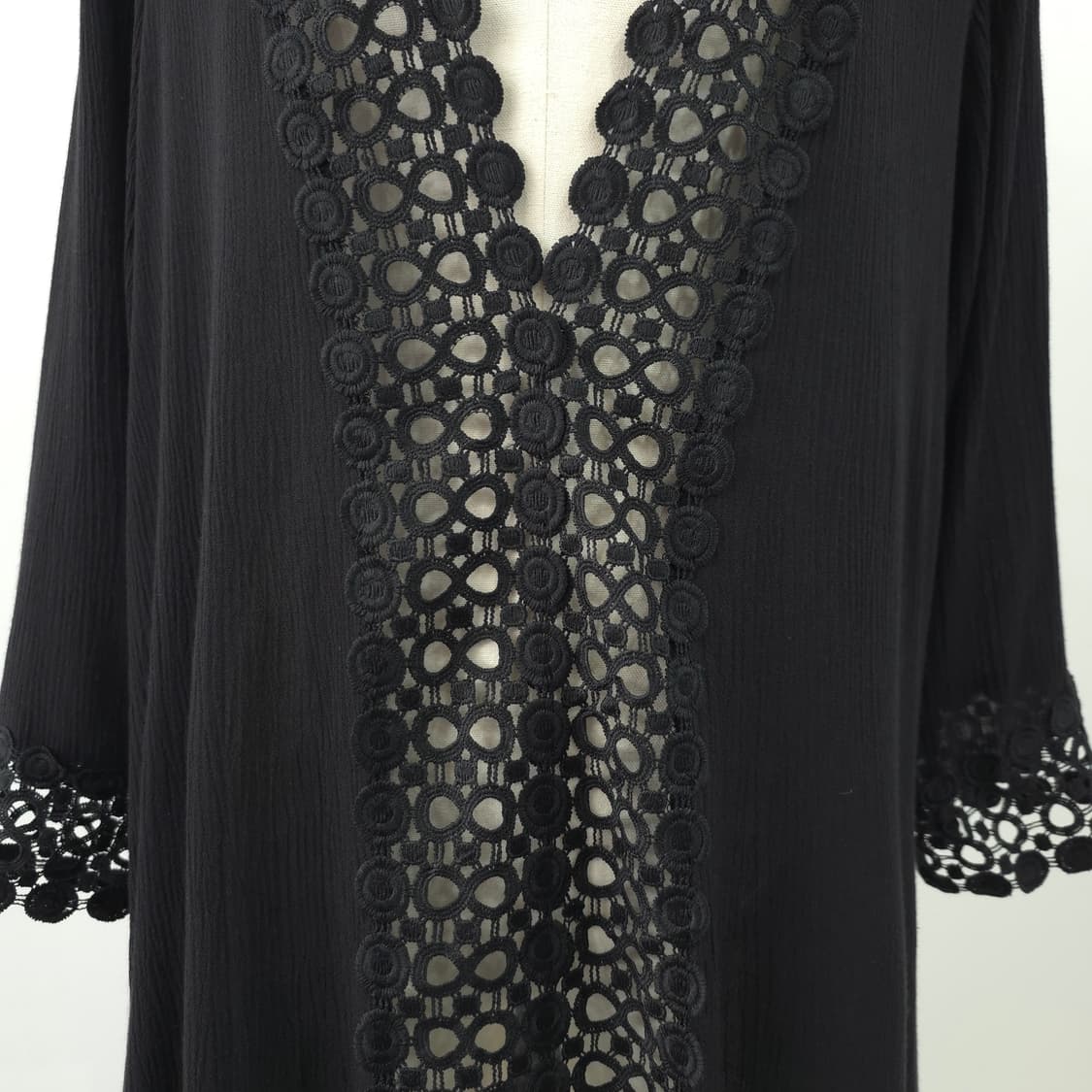 ACX 블랙 레이스 브이넥 미니원피스 상품이미지4