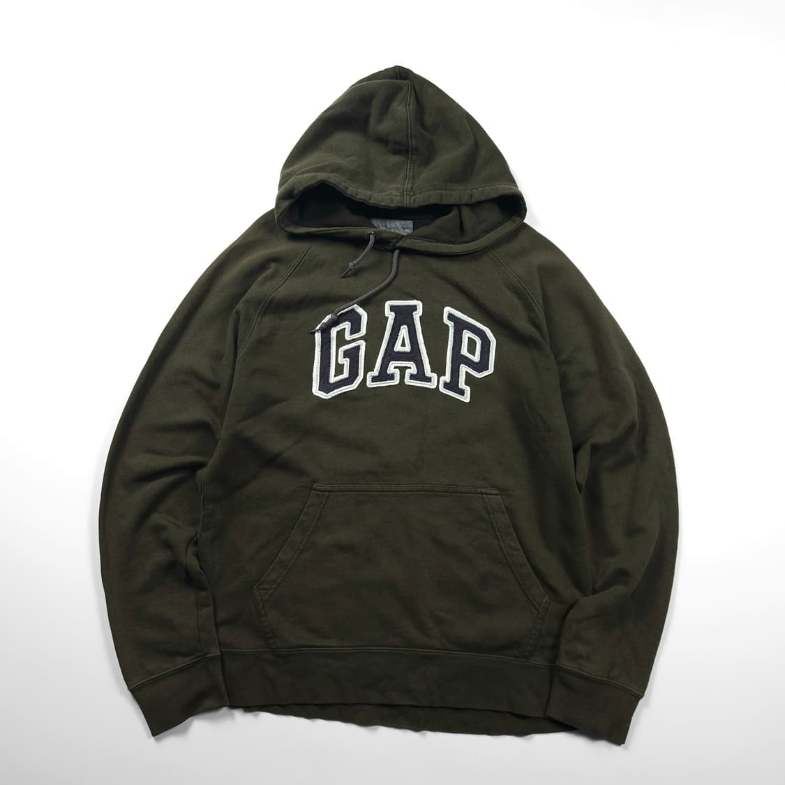 갭 빅로고 올드스쿨 카키 후드 티셔츠 (M) 상품이미지1
