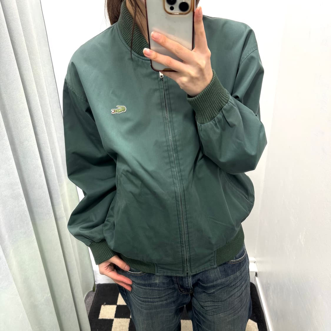 라코스테 그린 체크 리버시블 자켓 상품이미지4