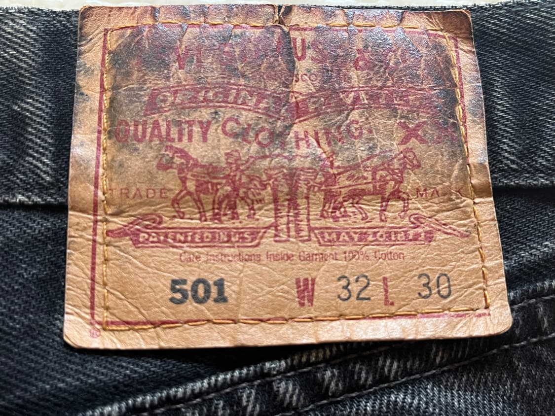 90s VINTAGE LEVIS 501 BLACK DENIM USA 상품이미지8