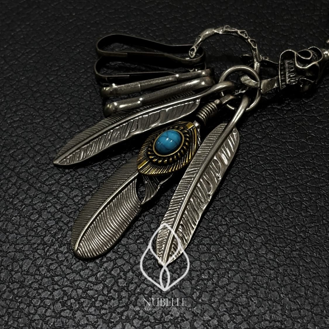 🌗 Turquoise feather keyring / 터키석 깃털 키링 상품이미지8