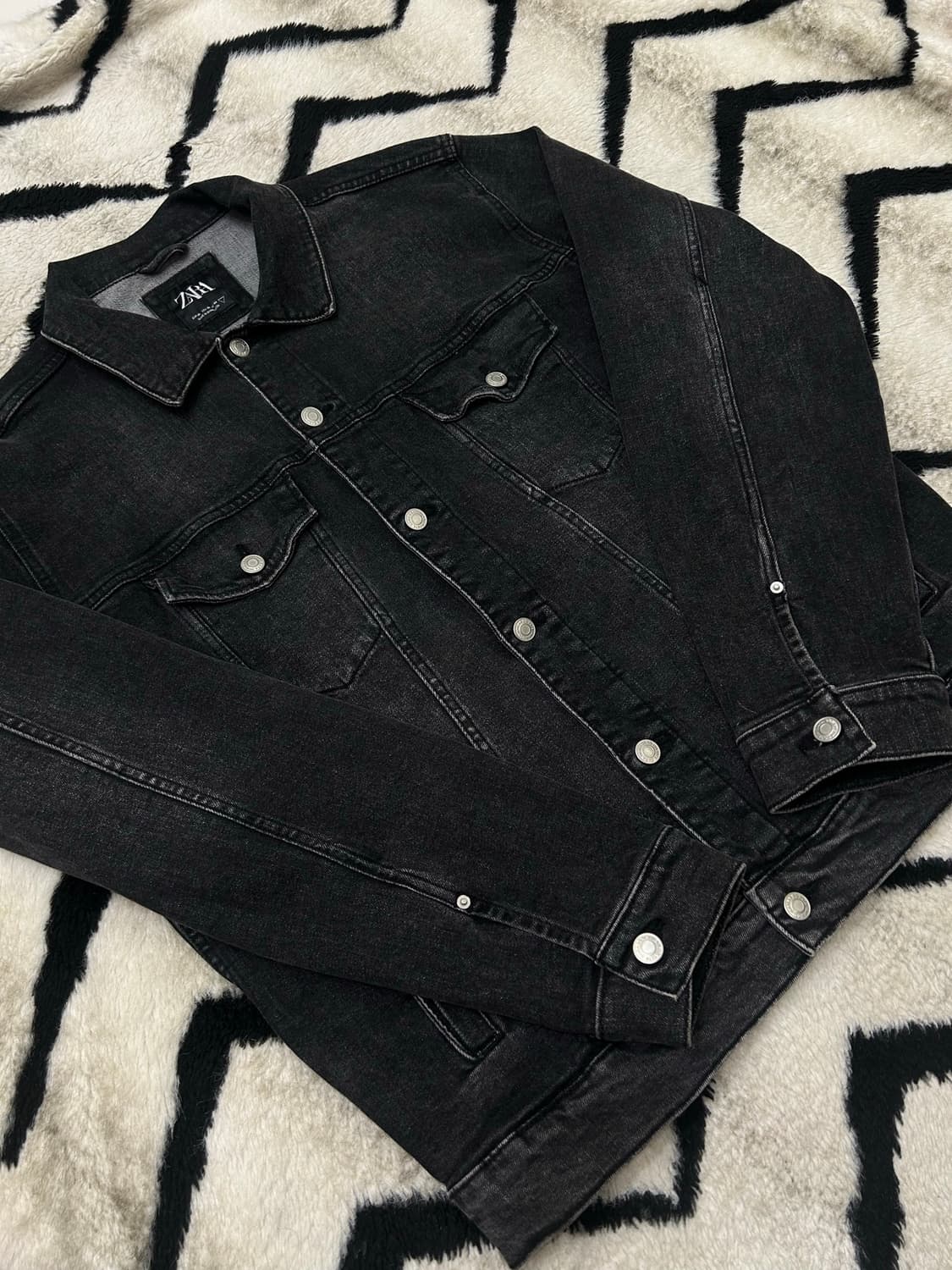 [XL]ZARA 투포켓 워싱 데님자켓/흑청 상품이미지1