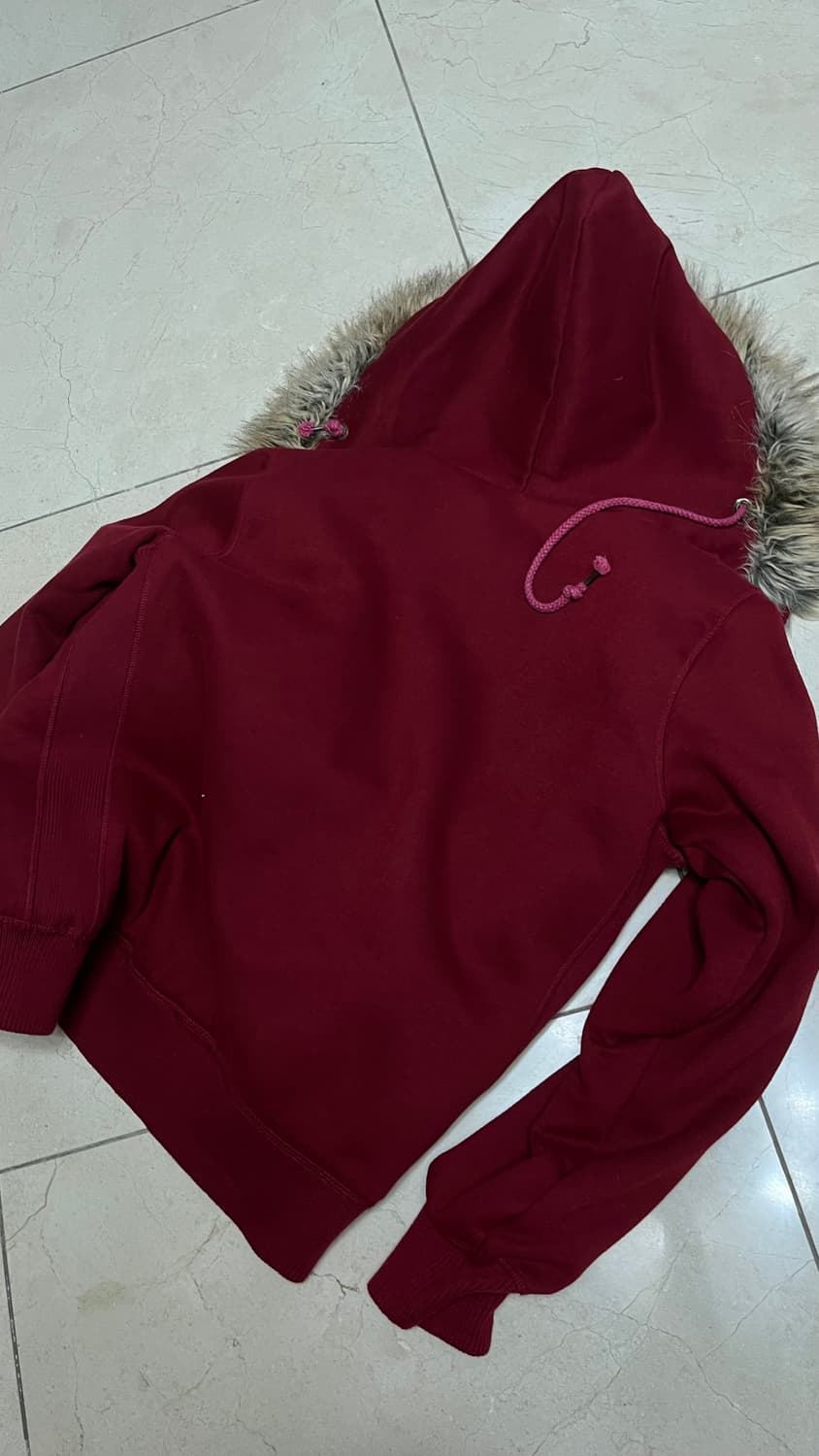 아베크롬비 울프죠 퍼 후드집업 XL (레드, 희귀매물) 상품이미지6