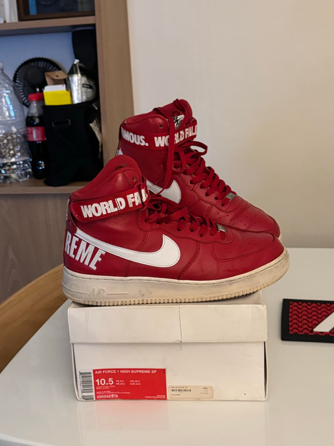 285) 나이키 슈프림 에어포스1 하이 레드 상품이미지8