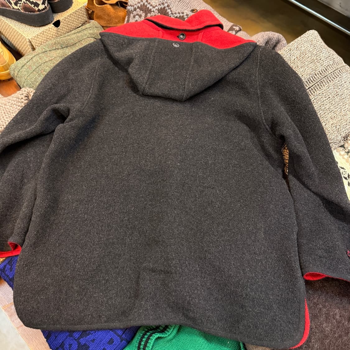 이탈리아 생산 울혼방 에스닉 네이티브 스티치 드레이프 숏 코트 자켓 상품이미지4