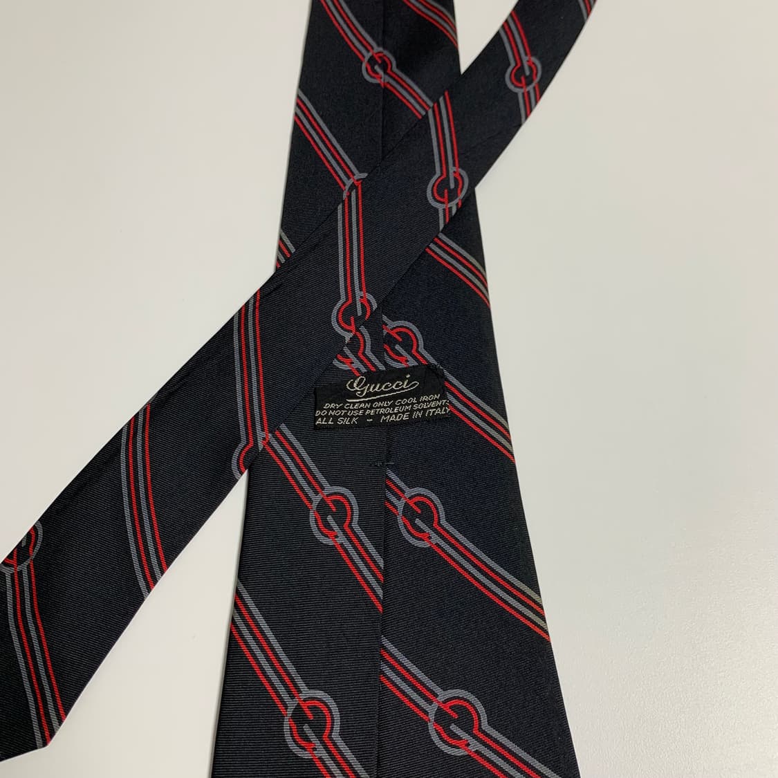 구찌(GUCCI) GG모노그램 블랙 스트라이프 빈티지넥타이 명품 A등급 상품이미지5