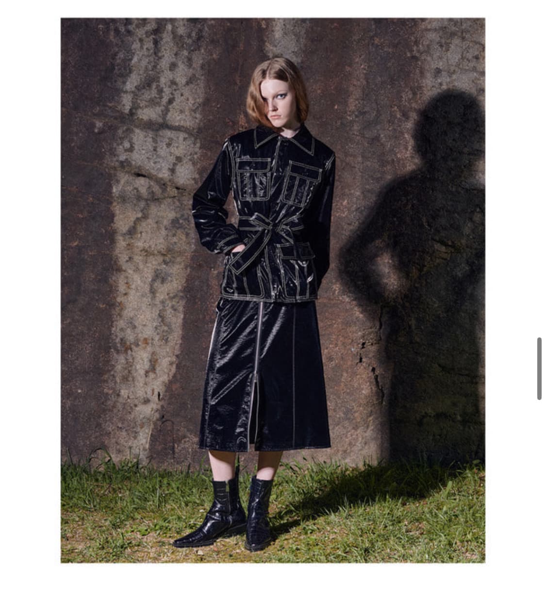 비건타이거 페이크 레더스커트 블랙 상품이미지3