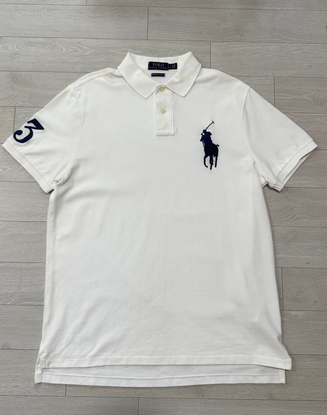폴로 랄프로렌 빅포니 화이트 카라티 L 상품이미지1