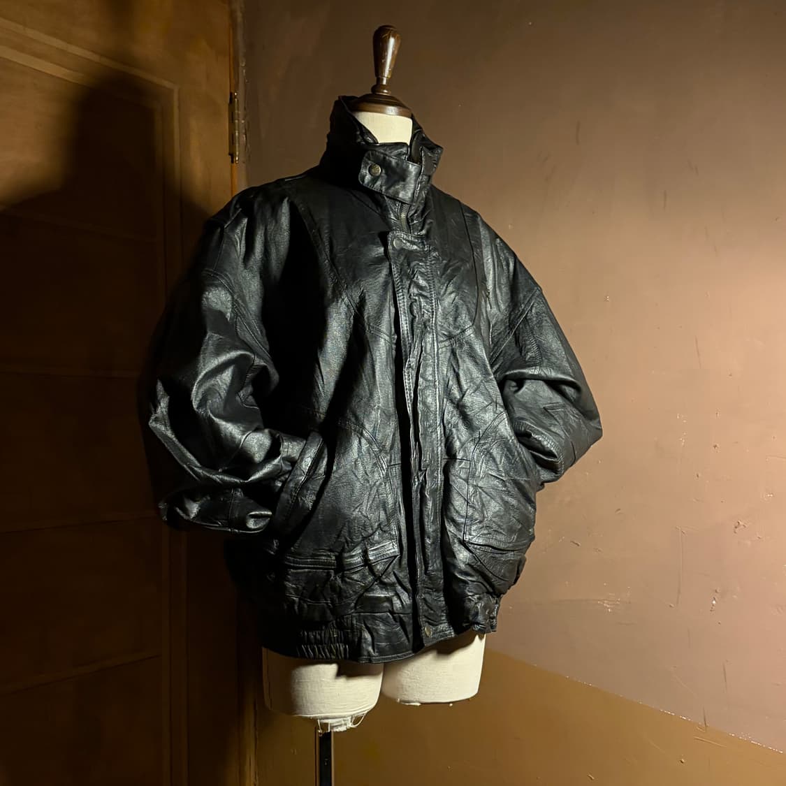 ACCENTS LEATHER HIGHNECK BOMBER JACKET 상품이미지2