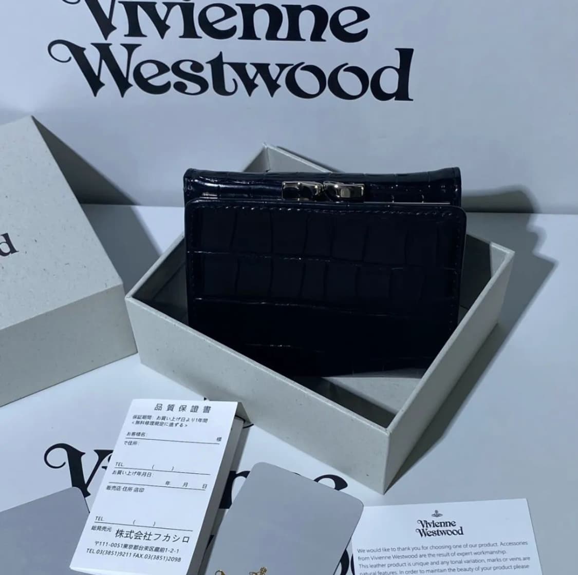 비비안웨스트우드 아카이브 은장 orb 블랙 레터 하프월렛 반지갑 상품이미지3