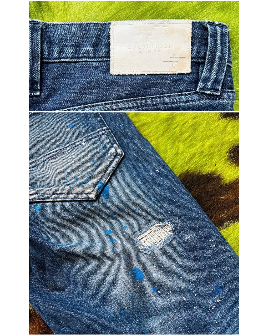 NO ID. Leather Bandana Patch-Work Denim 상품이미지9