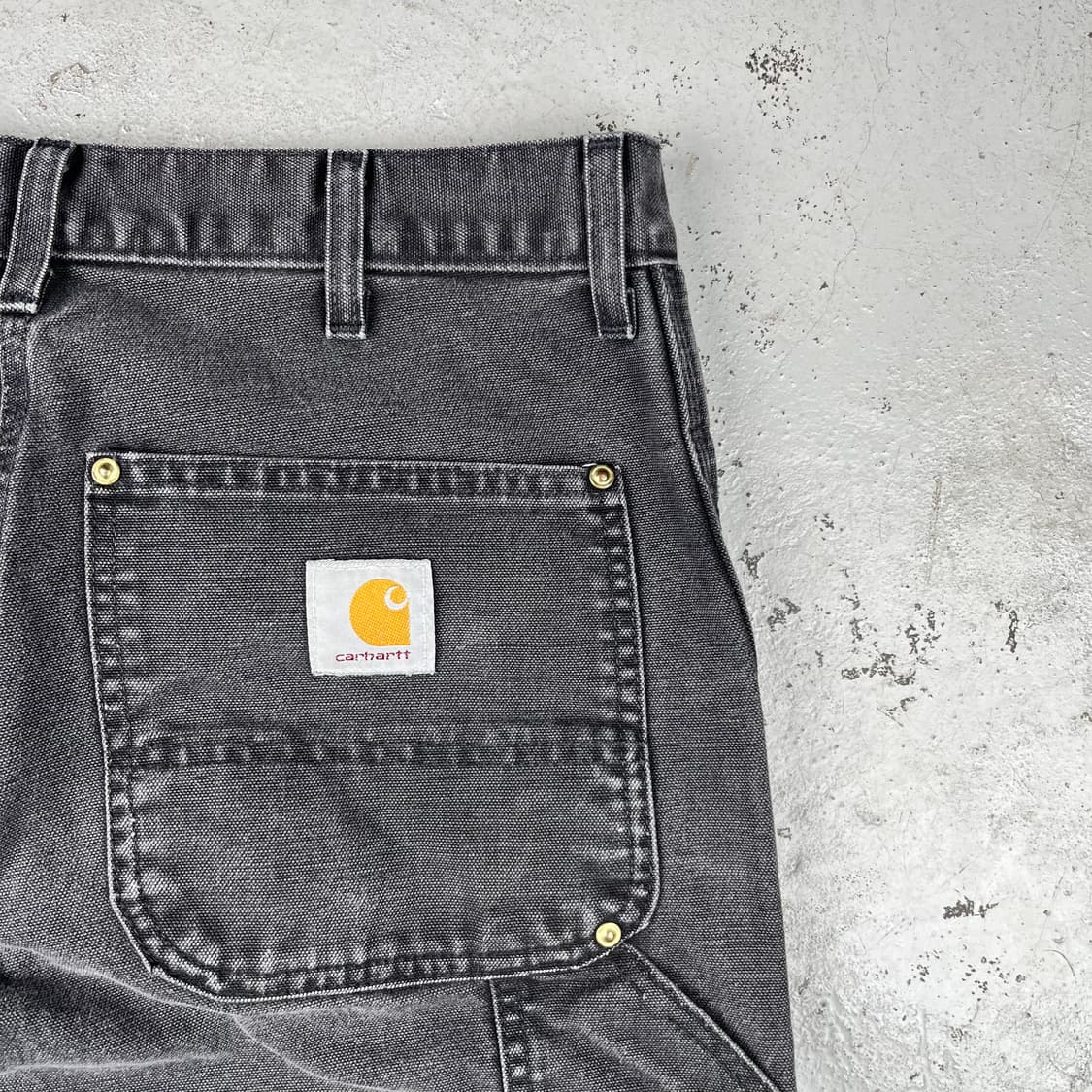 빈티지 칼하트 더블니 B01  블랙 그레이 워크팬츠 상품이미지7