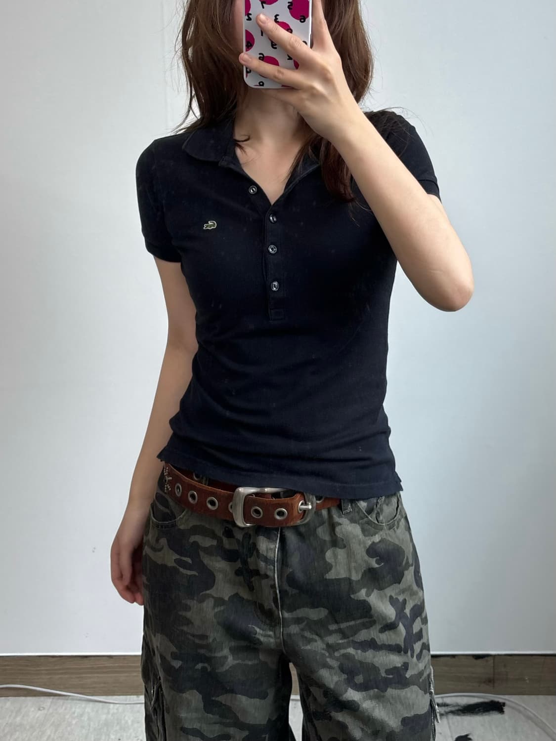 라코스테 블랙 PK 카라 반팔 티셔츠 상품이미지1