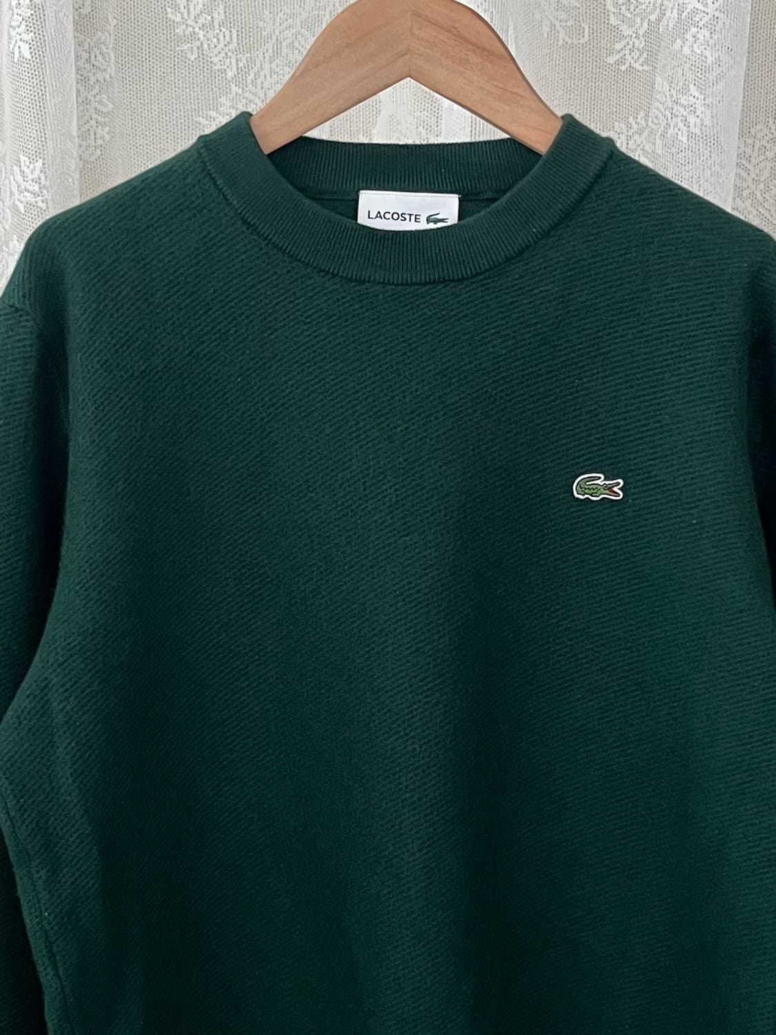 M) 라코스테 여성 울 100 니트 그린 상품이미지3