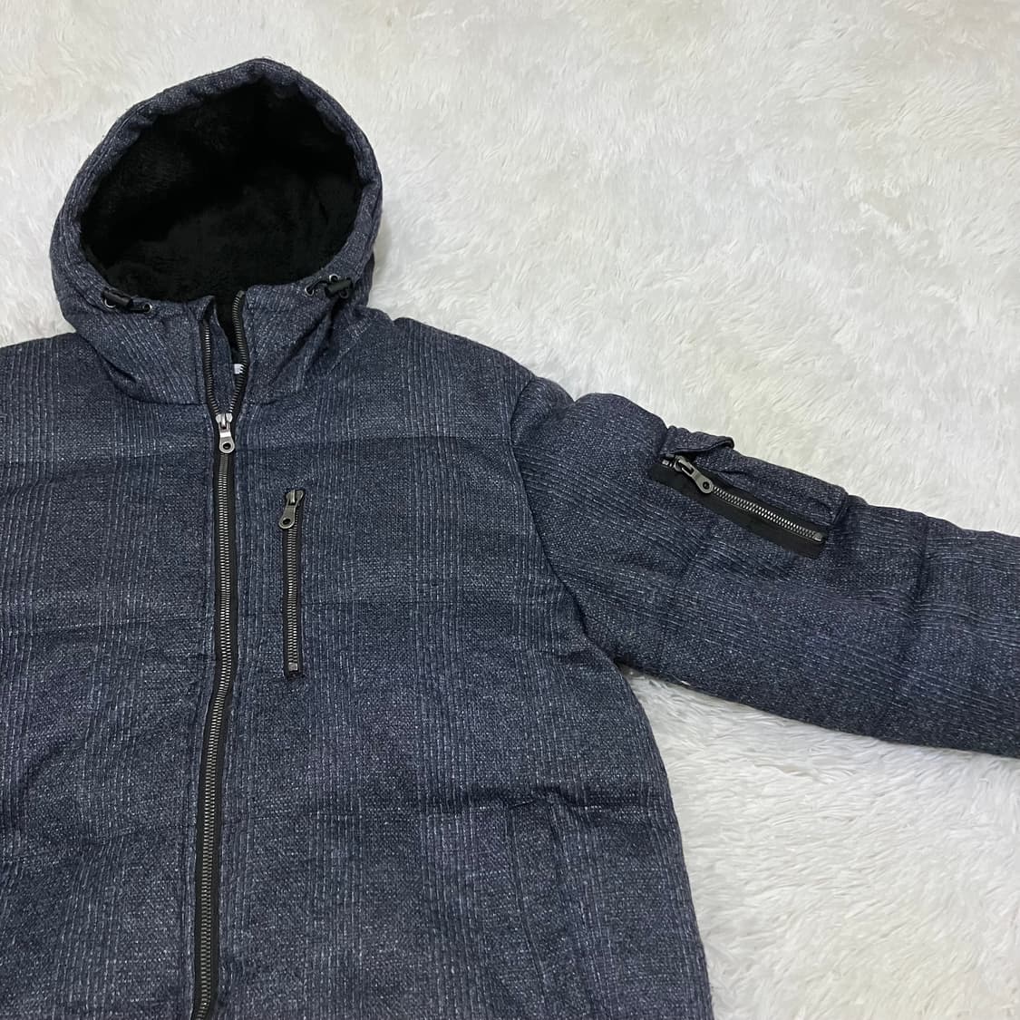 빈티지 네이비 체크 포켓 패딩 854 y2k 스트릿 모리 갸루 일본빈티지 상품이미지4