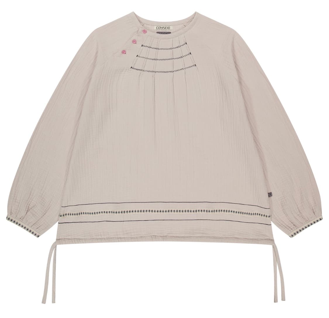 코이세이오 지그재그 핀턱 블라우스 상품이미지1