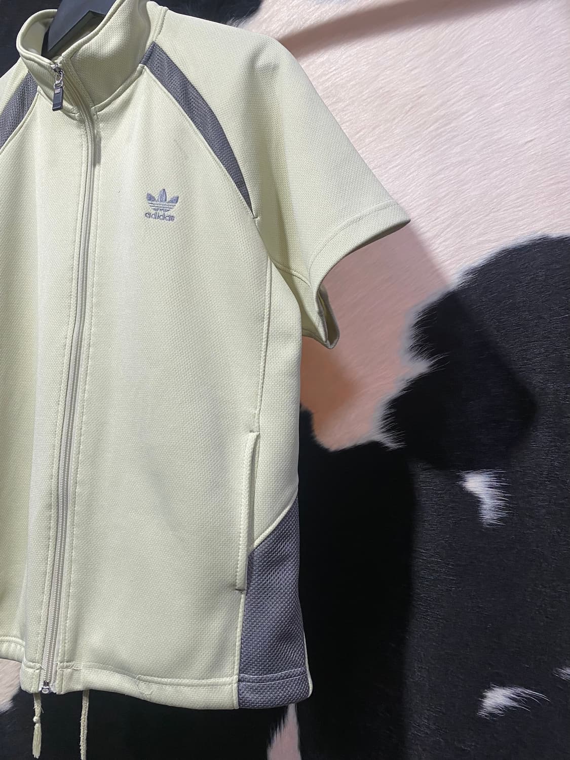 Adidas 메쉬 배색 반팔 집업 상품이미지5