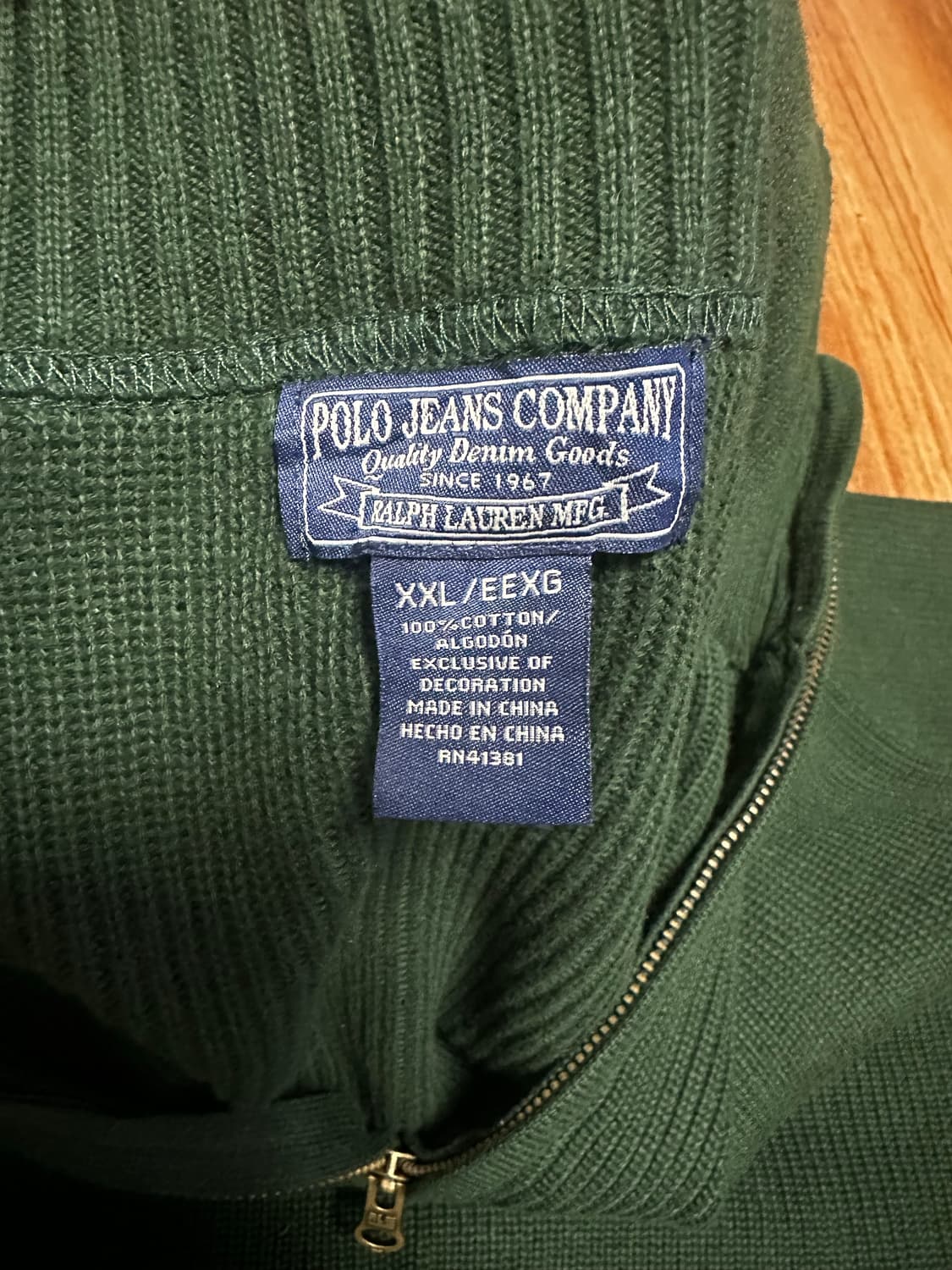 [XXL] 폴로 진스 쿼터 짚업 니트 상품이미지4