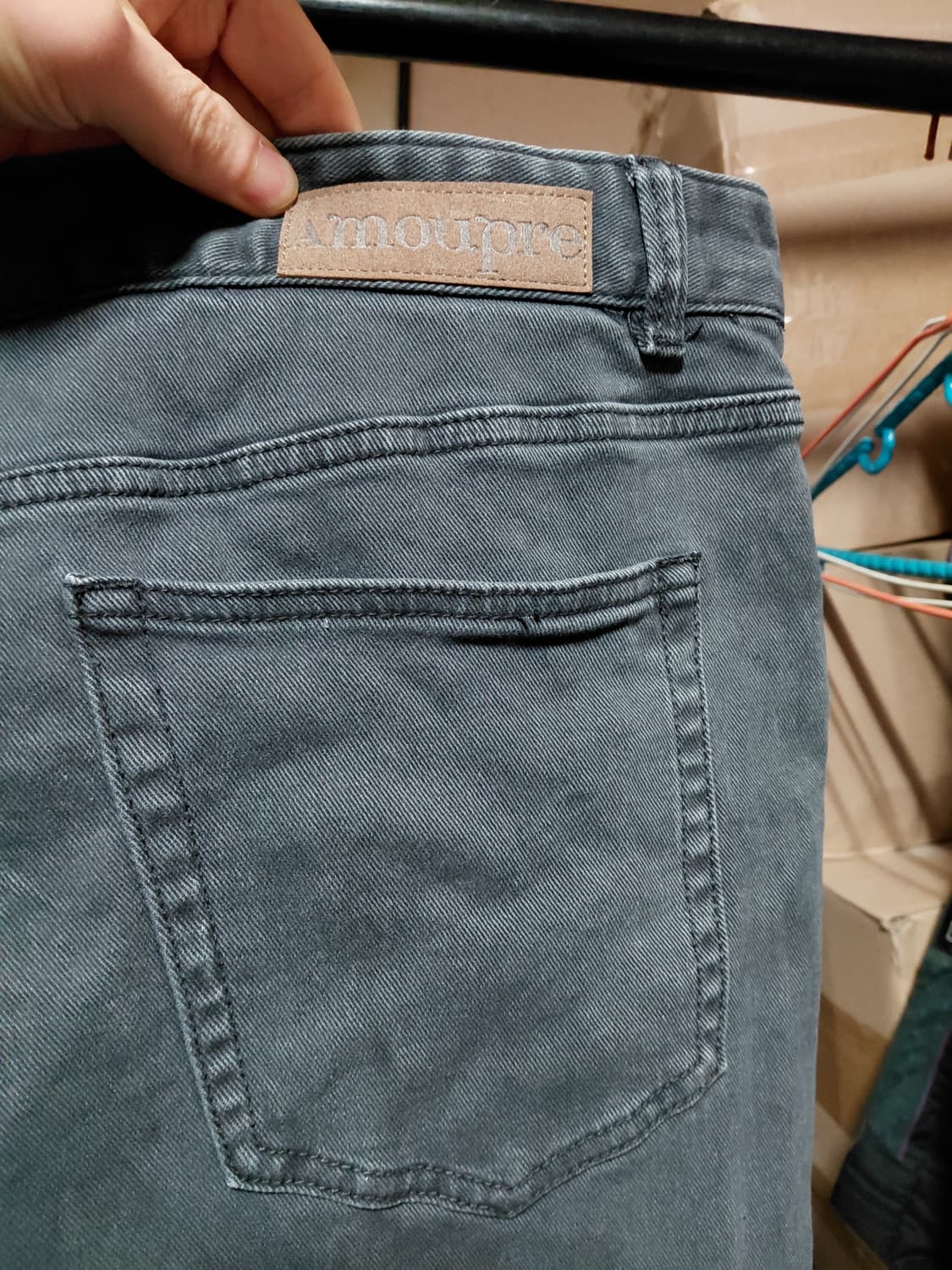 [아모프레]기모 와이드 데님 청바지 34사이즈  상품이미지3