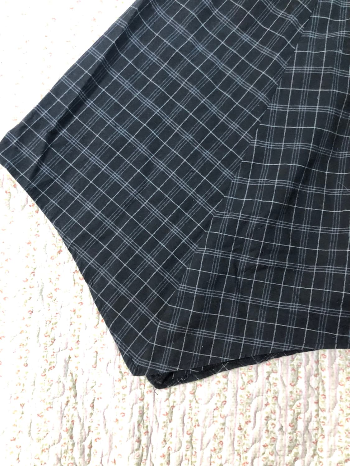 Navy check unbal skirt 상품이미지4