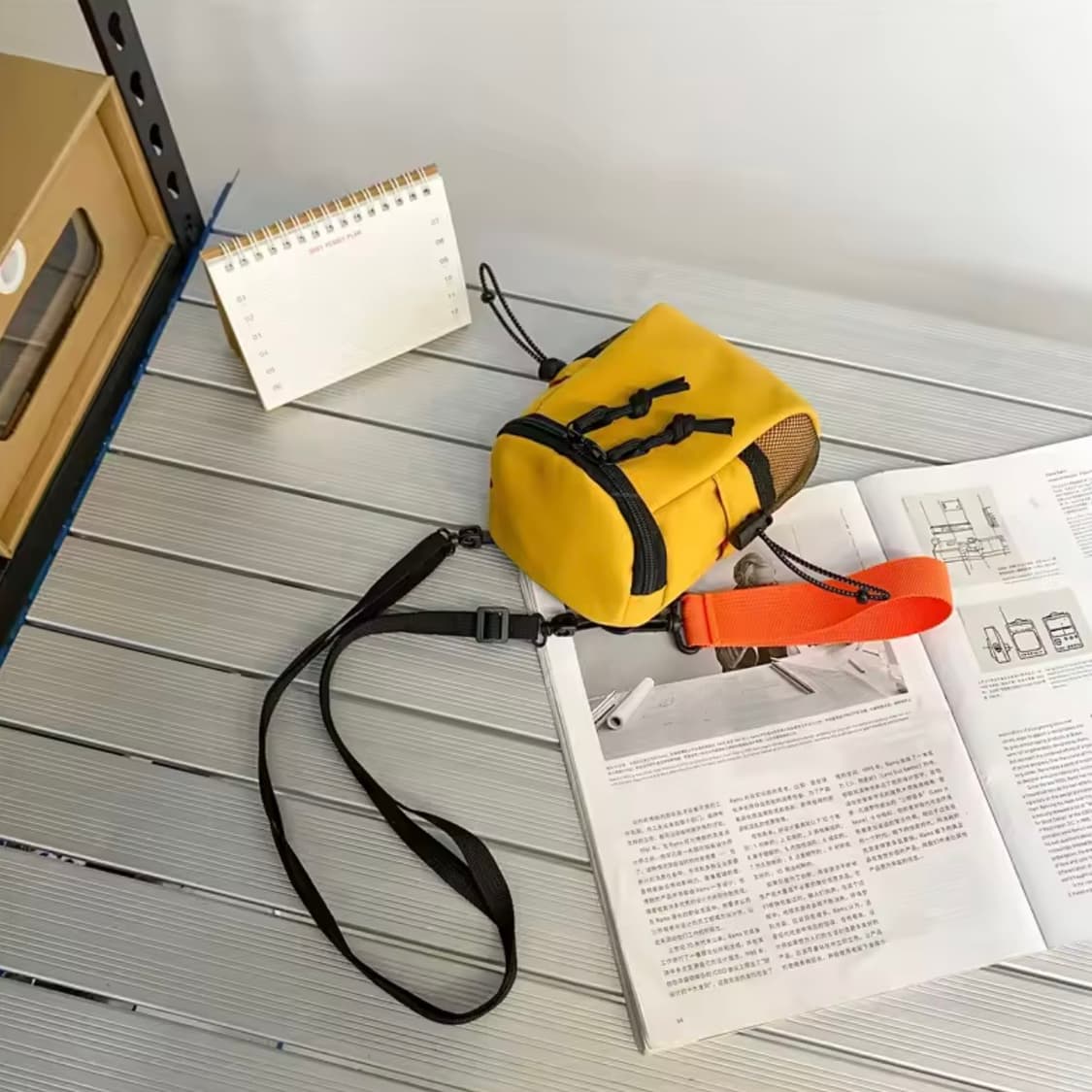 (미사용) 미니 크로스백 옐로우 파우치 가방 상품이미지5