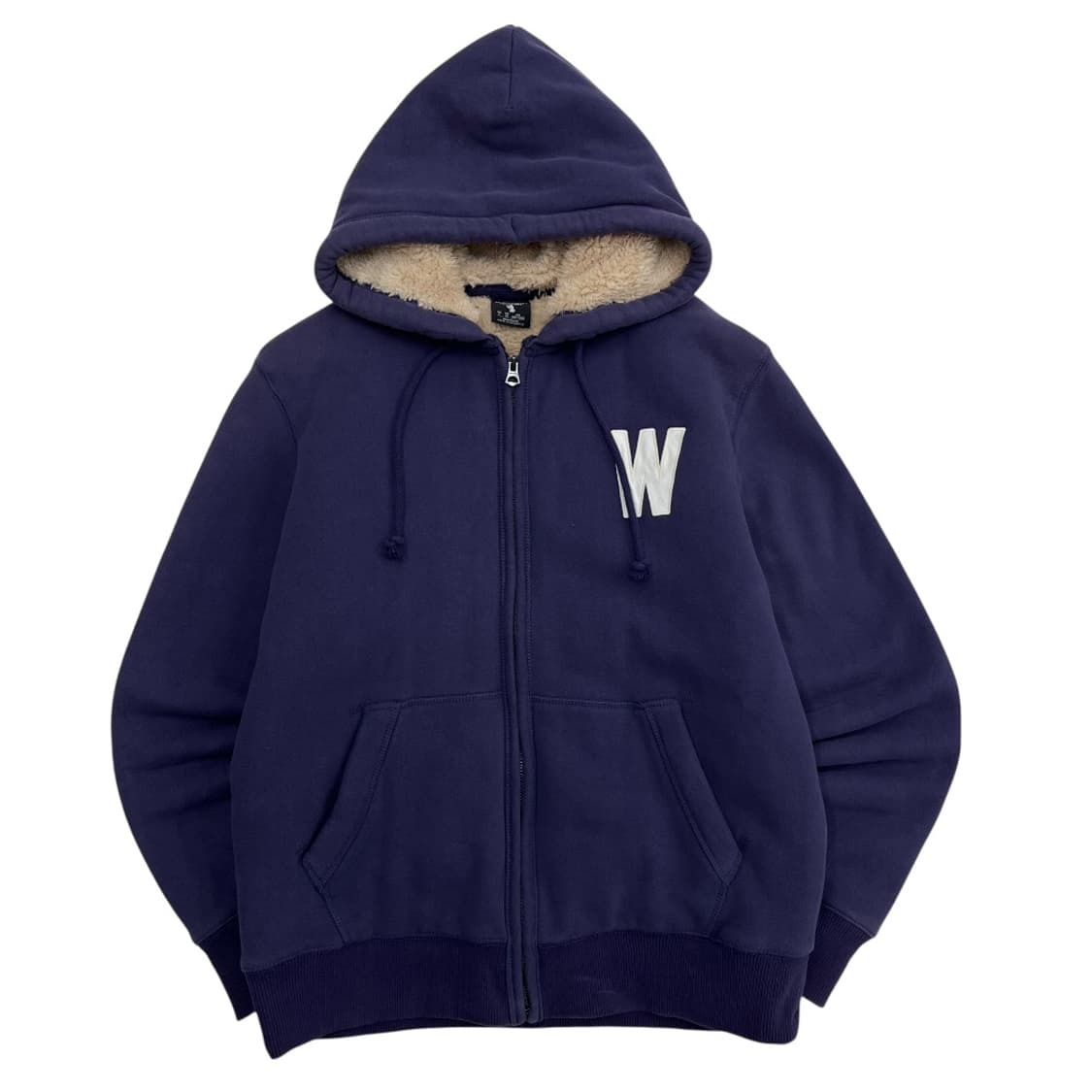 후아유 센터로고 퍼플 양털 후드집업 XL 상품이미지3