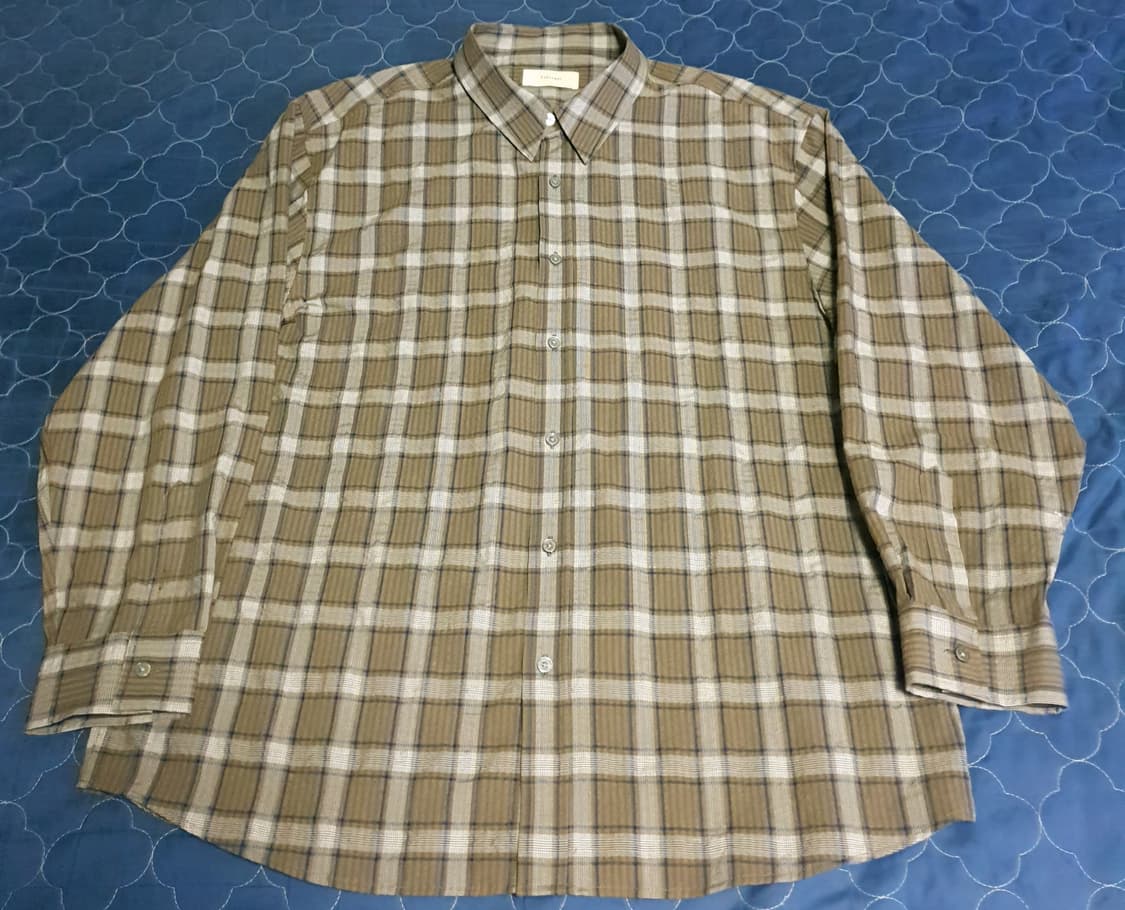 파브레가 프리지아 체크 긴팔셔츠 카키 (4사이즈) 상품이미지4