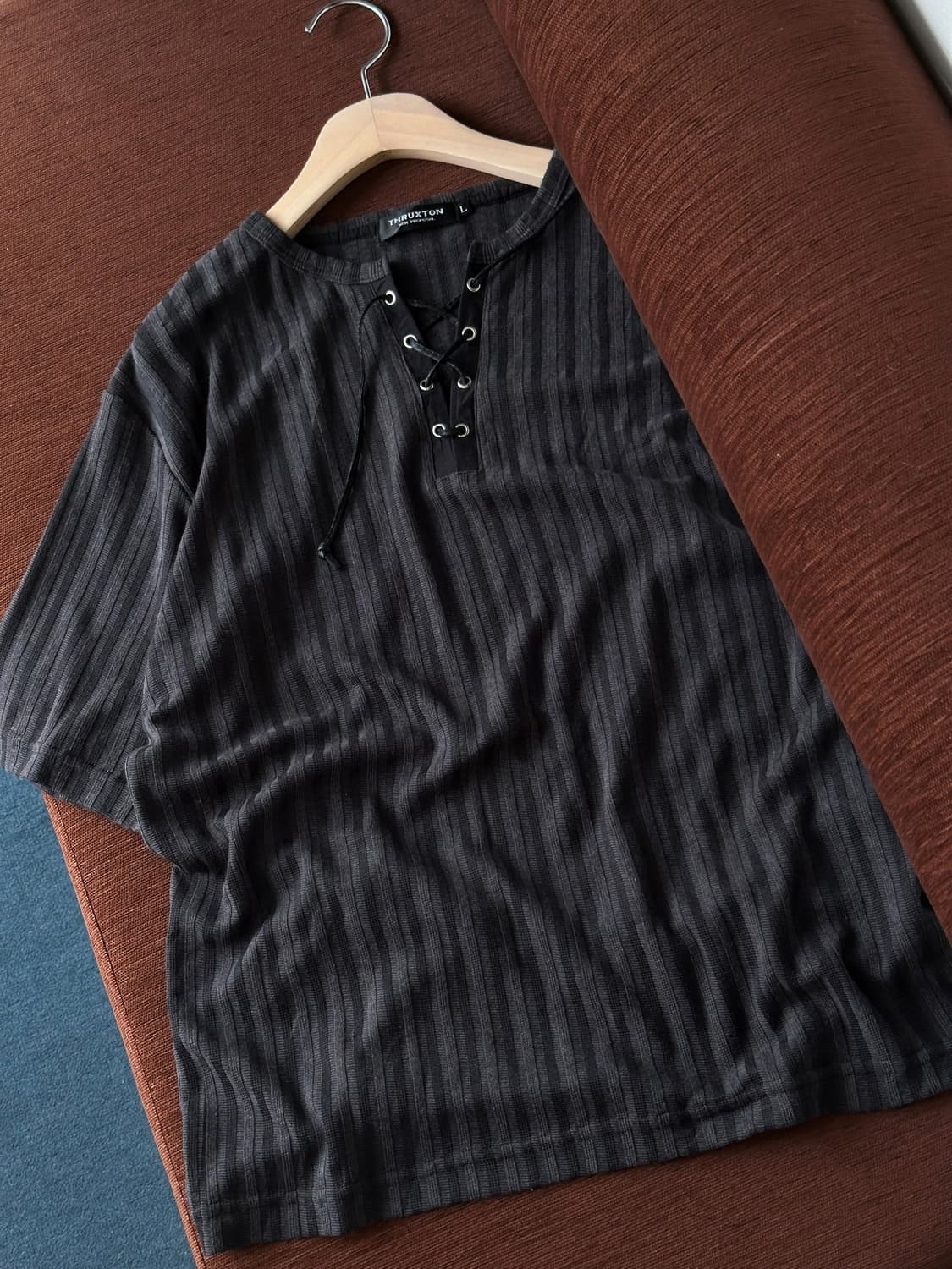 String design neck H/S knit top 상품이미지3