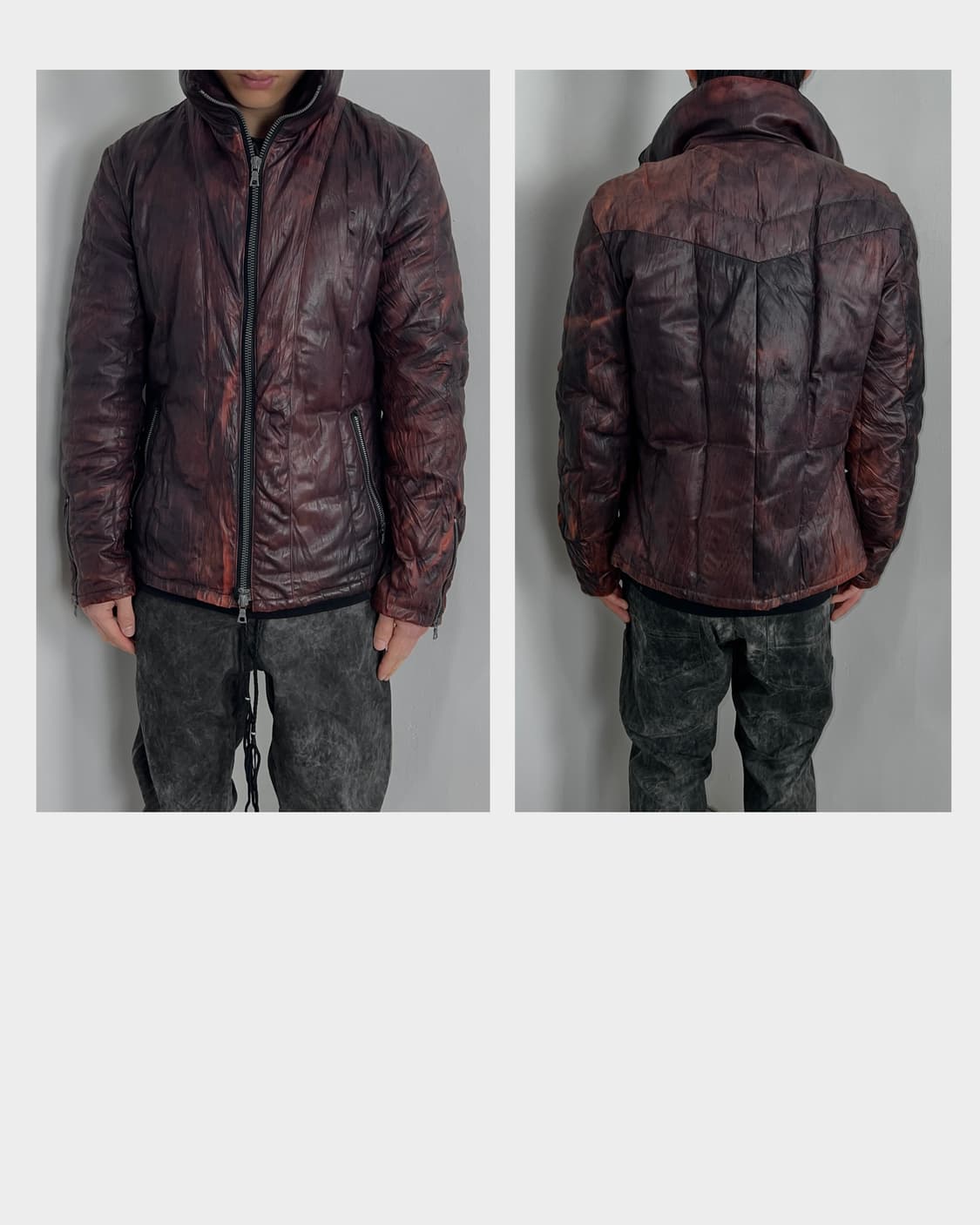 이사무 카타야마 백래쉬 쉽스킨 레더 다운 자켓 상품이미지1