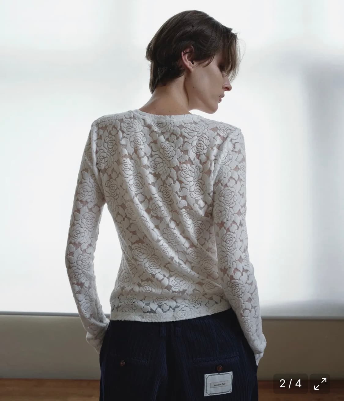 오버듀플레어 티셔츠 WARM LACE T-SHIRT_IVORY 상품이미지2