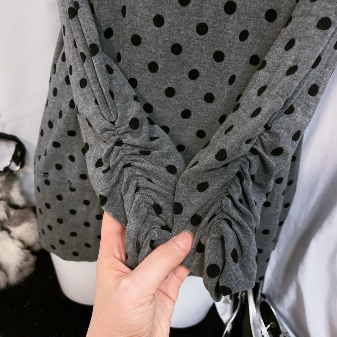 dot shirring long sleeve  상품이미지2