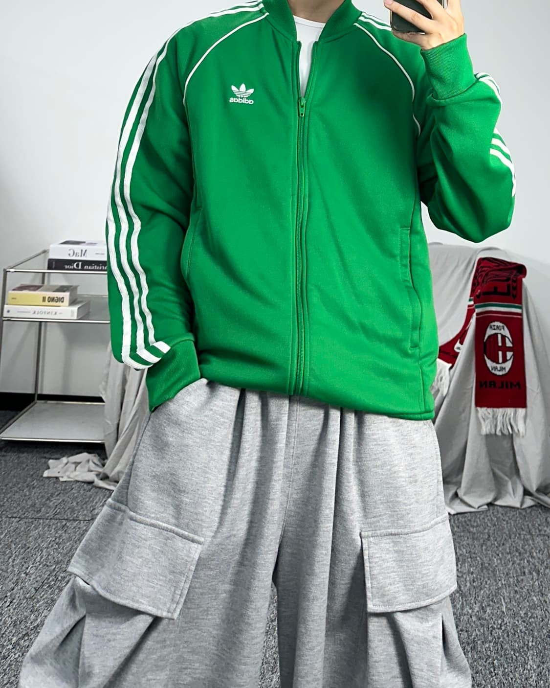 아디다스 그린 슈퍼스타 트랙탑 져지 2XL 상품이미지3