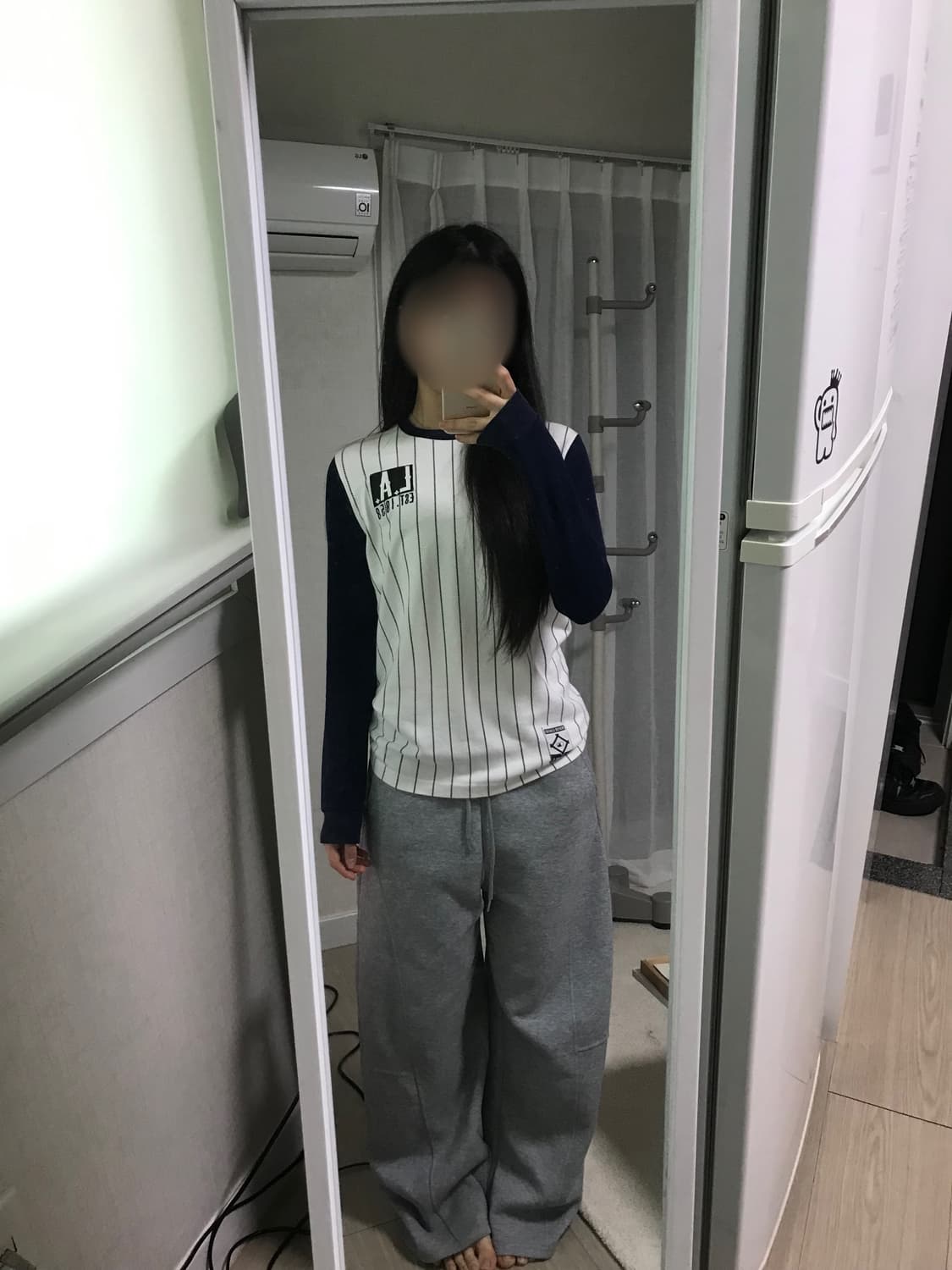 LA 스트라이트 화이트블랙 롱슬리브  상품이미지3