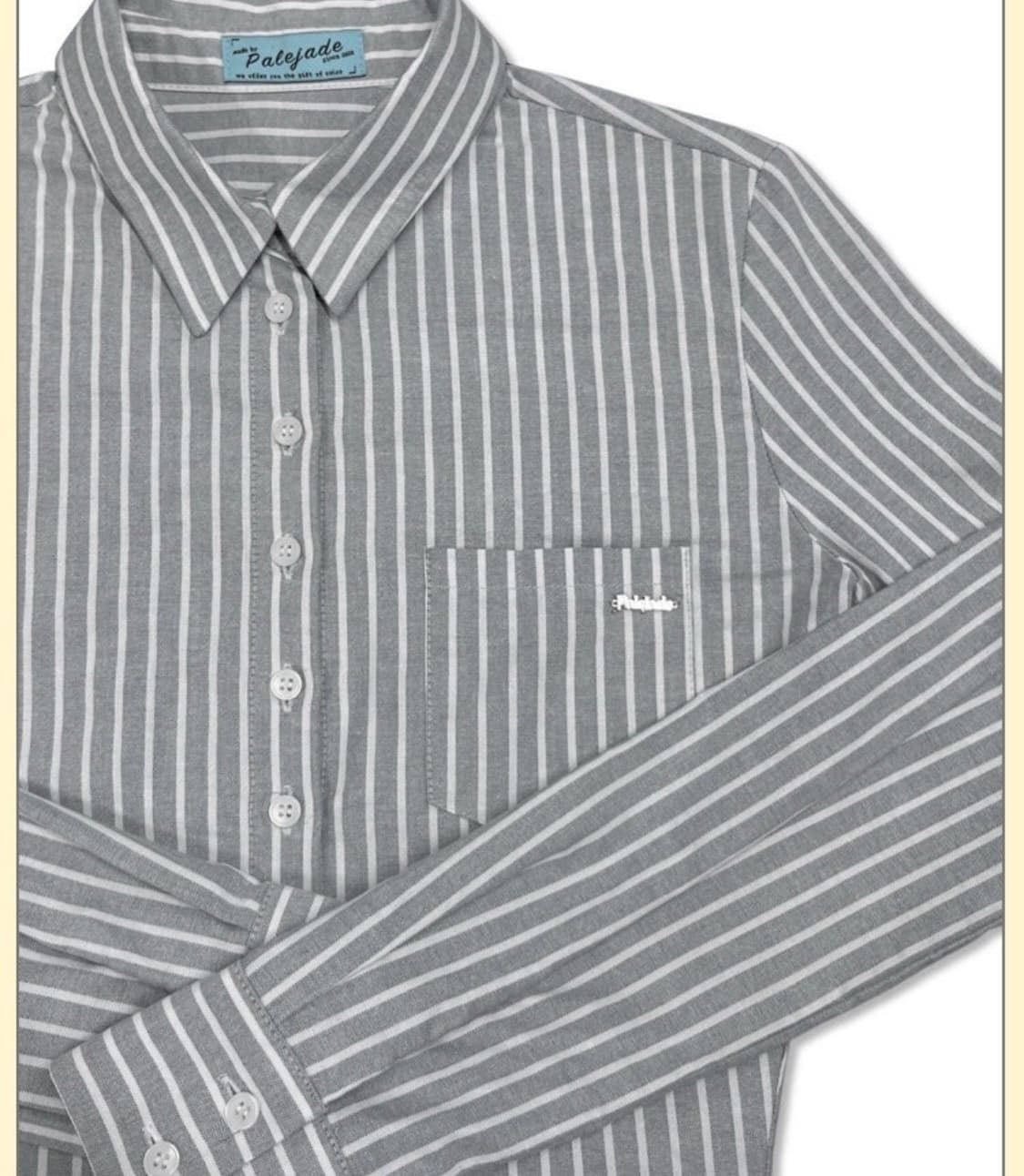 페일제이드 - 옥스퍼드 스트라이프 셔츠 (블랙 2) 상품이미지3