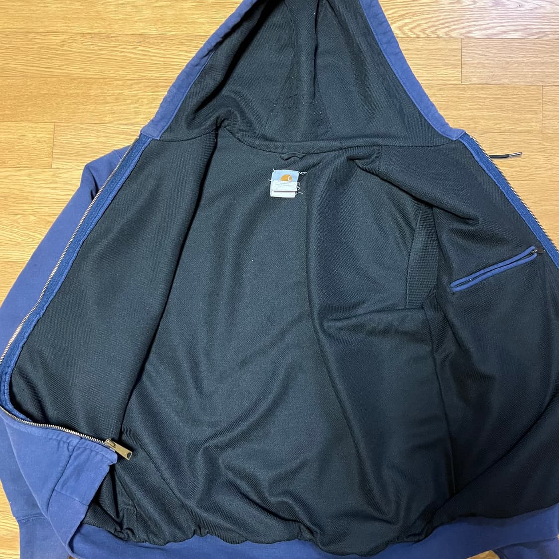 [L] 00s 빈티지 칼하트 J149 써멀 후드집업 네이비 상품이미지3