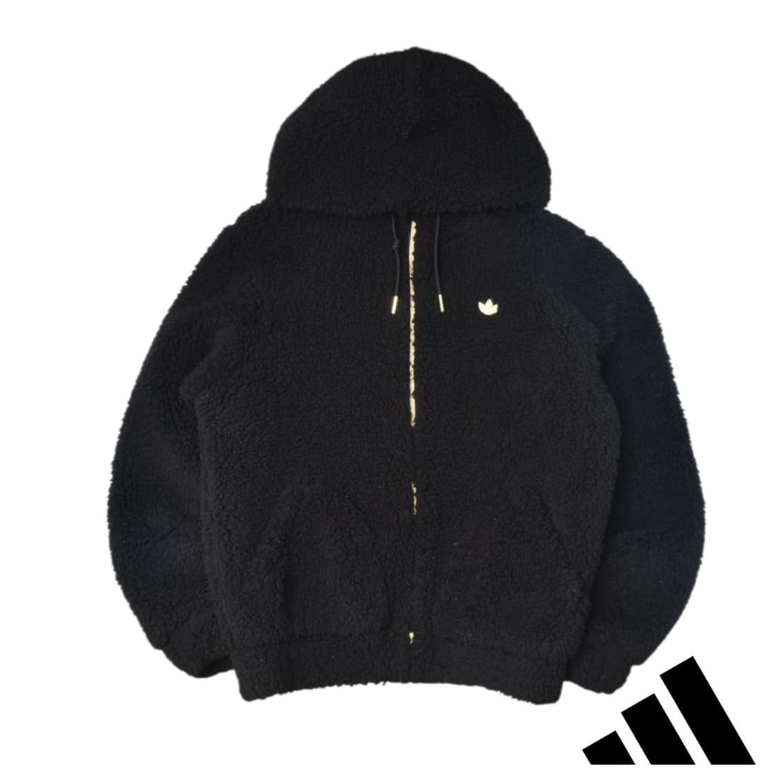 아디다스 금장 쉐르파 양털 후리스 플리스 후드집업자켓 XS N0742 상품이미지1