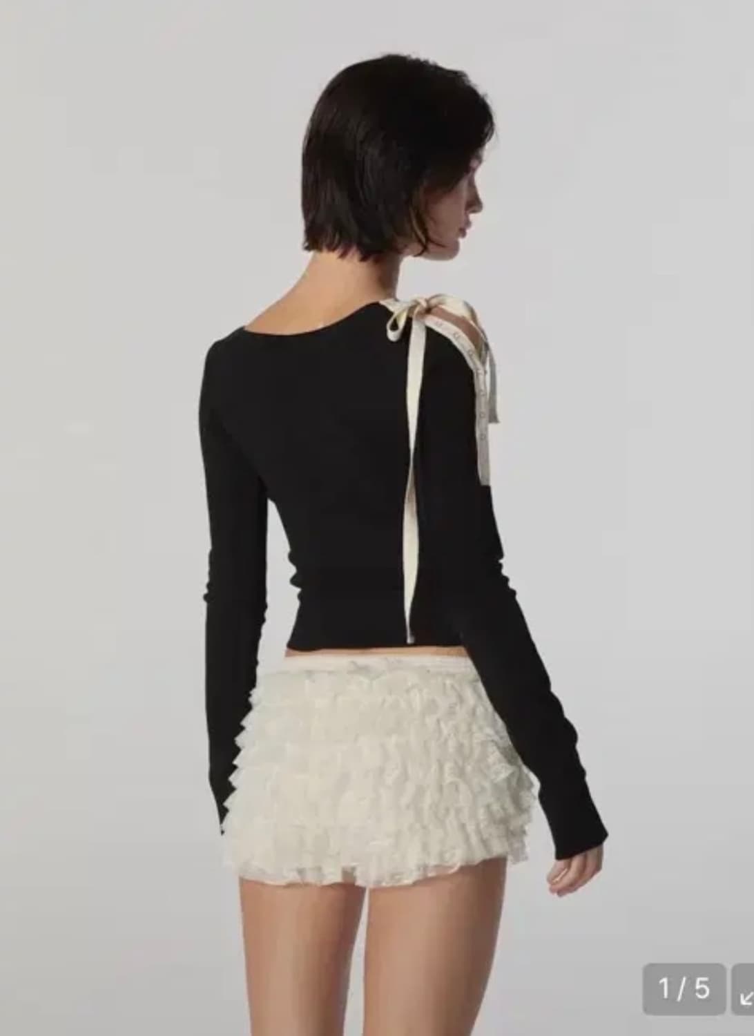 글로니 롱 슬리브 LOUISA LONG SLEEVE (BLACK) 상품이미지3