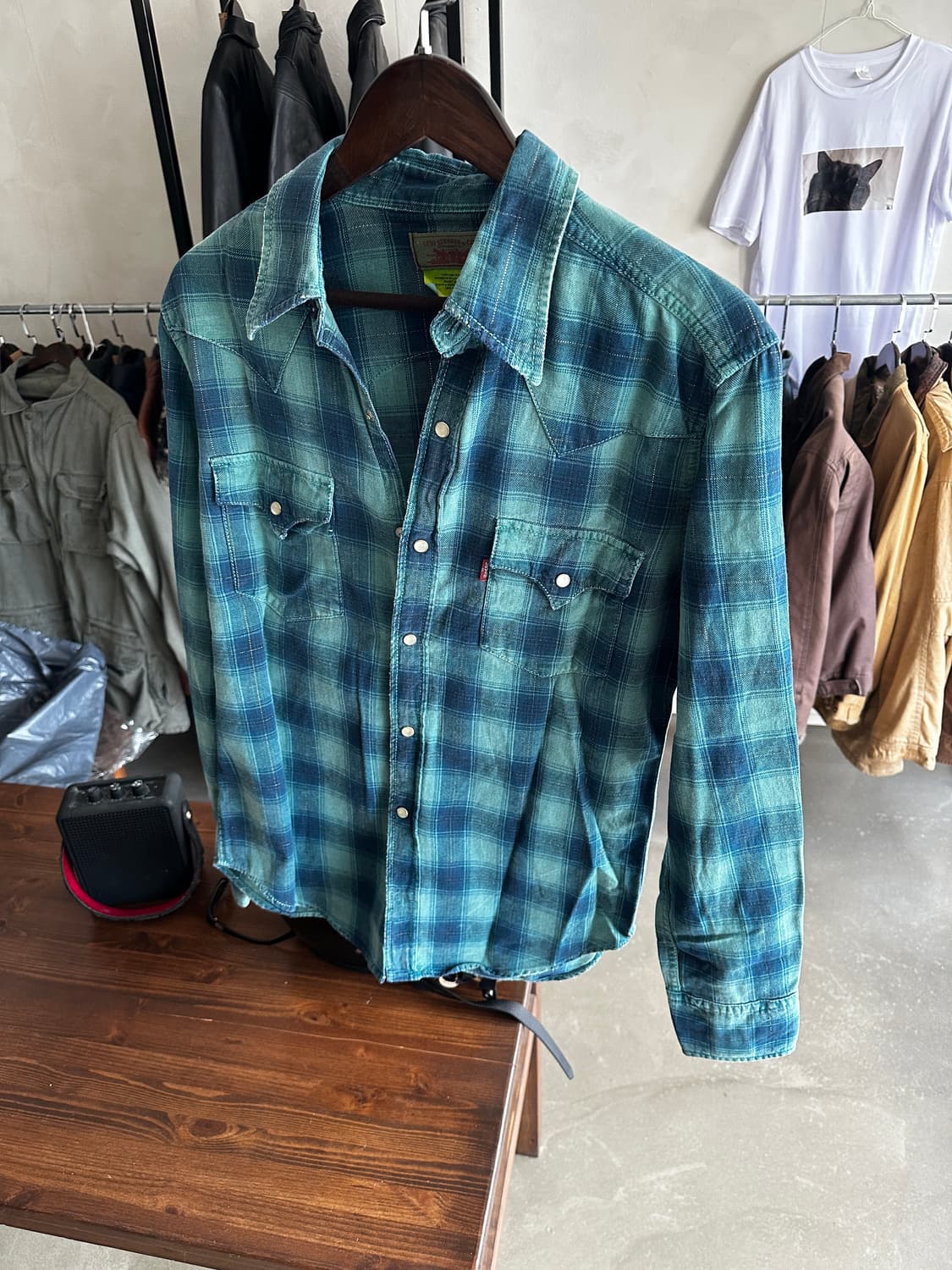 Levis 웨스턴 체크 스냅 셔츠 상품이미지1