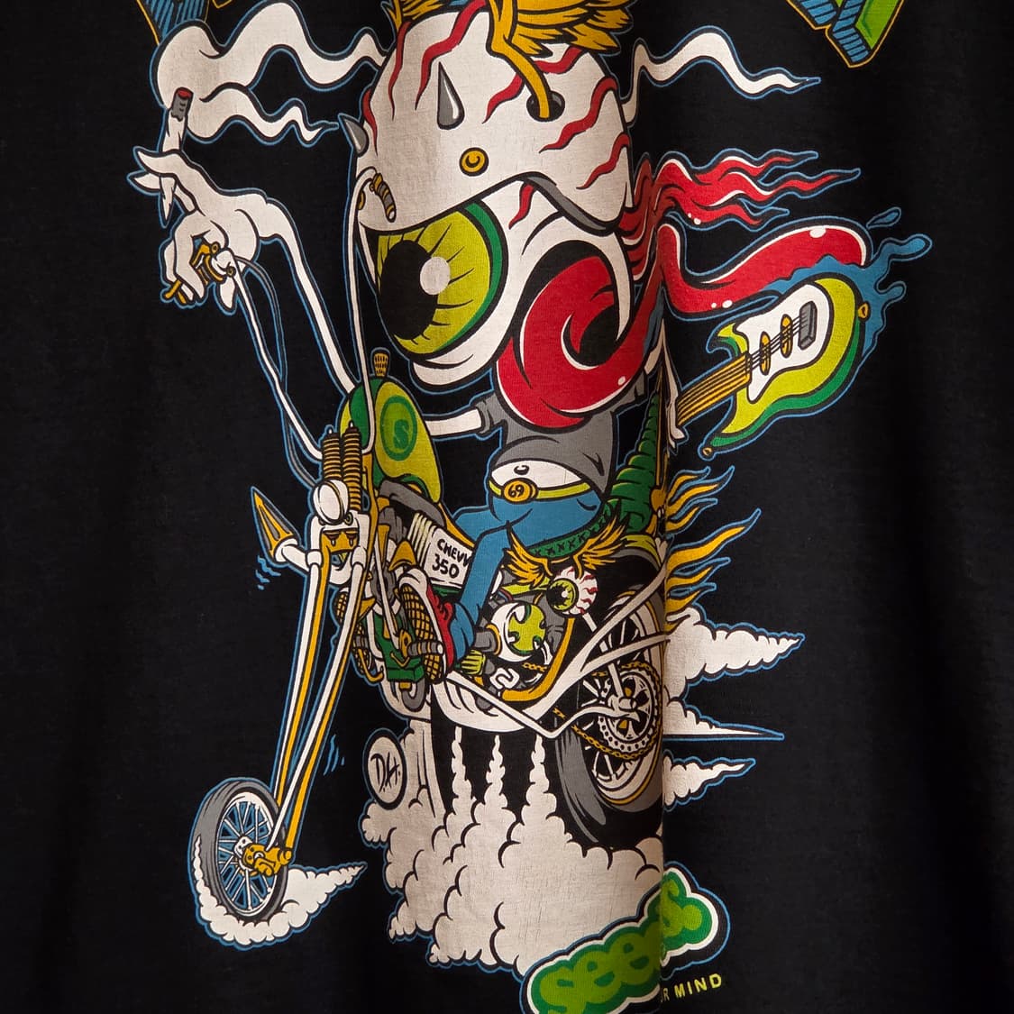 빈티지 몬스터 초퍼 프린팅 그래픽 반팔 상품이미지3