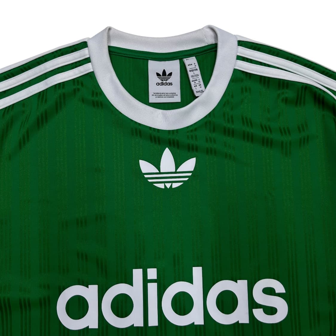아디다스 센터프린팅 화이트라인 그린 새틴 싸커티 L ( 현재 크림 입찰가 상품이미지4
