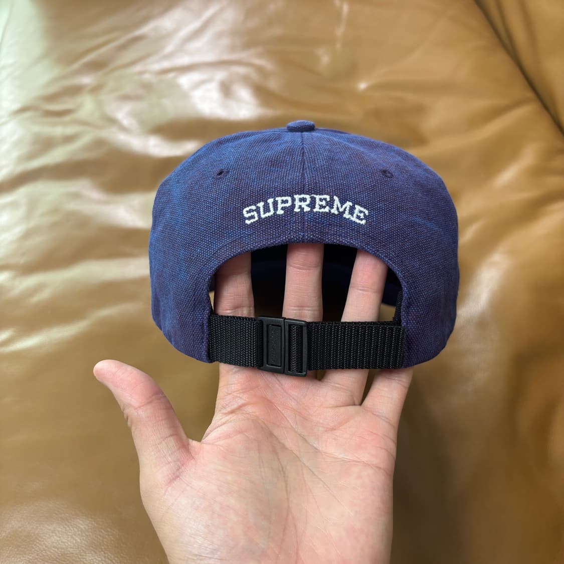 Supreme 슈프림 클래식 로고 캔버스 워시 퍼플 6패널 볼캡 모자 상품이미지7