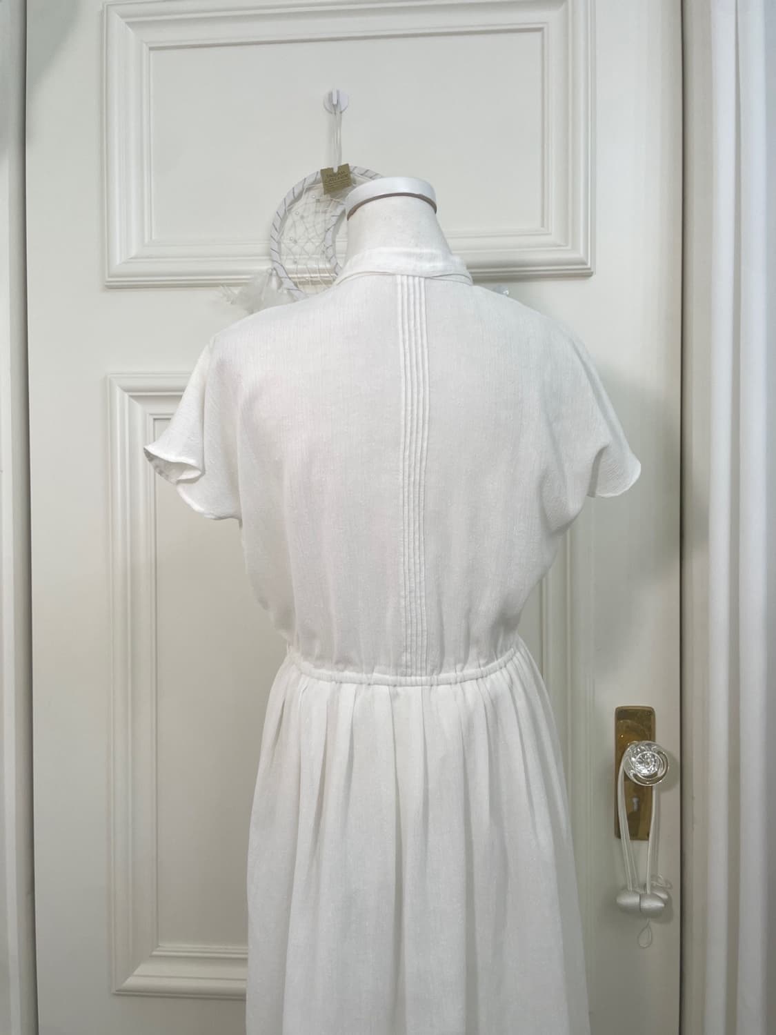 white bow point pleats button summer opc 상품이미지4