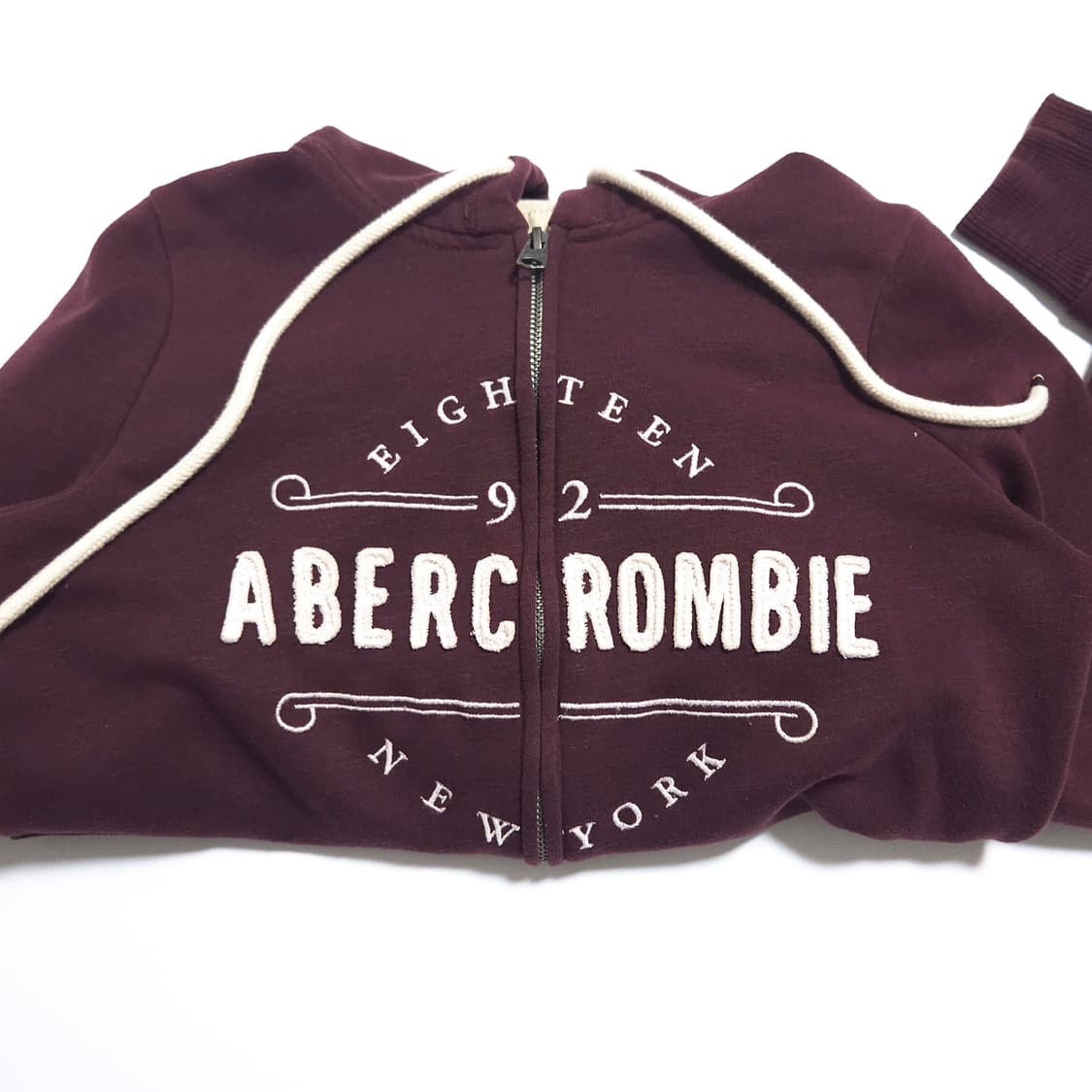 아베크롬비 스펠아웃 붙핏 후드 집업 버건디 상품이미지3